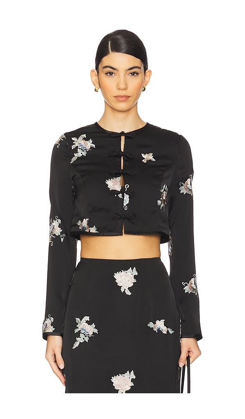 SAU LEE MIRA EMBROIDERED TOP