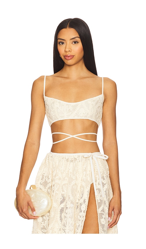 SAU LEE Amare Bralette in Vanilla Cream