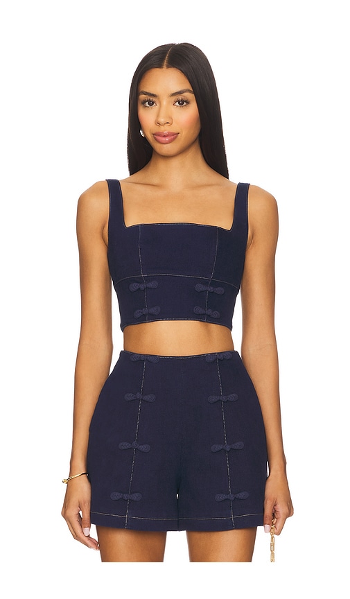 Bridgette Denim Top in Blue. - size 8 (also in 0, 10, 12, 2, 4, 6)