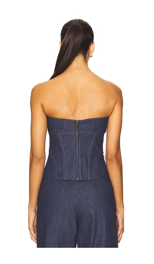  Sau Lee Bikini-oberteil Mit Bustier Brooklyn In Blue. Größe 2. Also In 0, 4, 6, 8. 