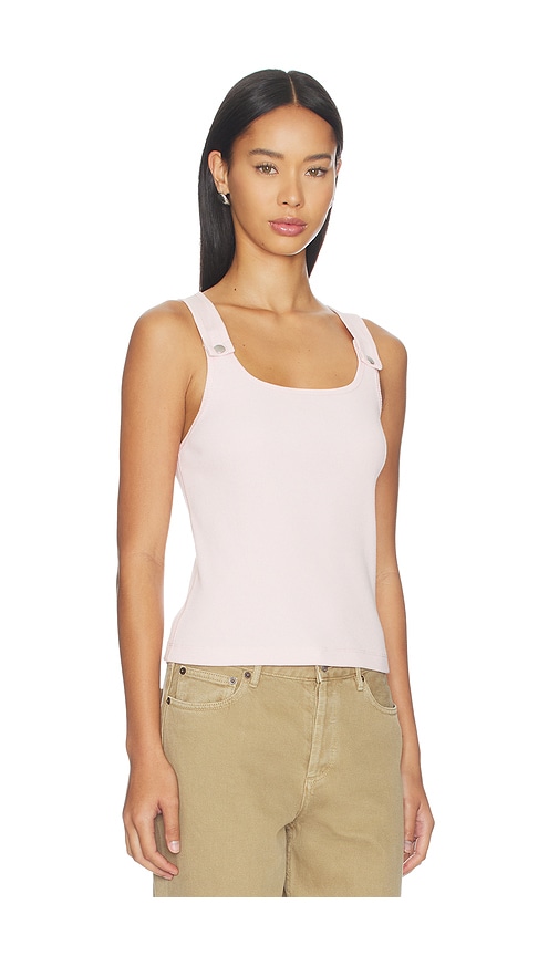 Still Here Snap Tank Top In White