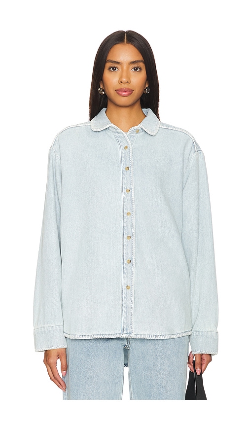 Shop Still Here Western Shirt In Cloud Vintage Blue