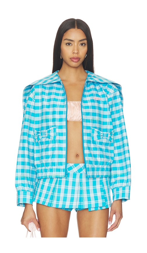 Sandy Liang Farro Jacket In Blue. Size S. Also In L. 