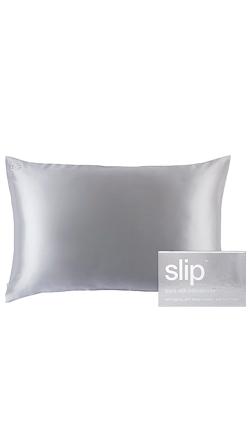 Slip Queen/standard Pure Silk Pillowcase In Silver