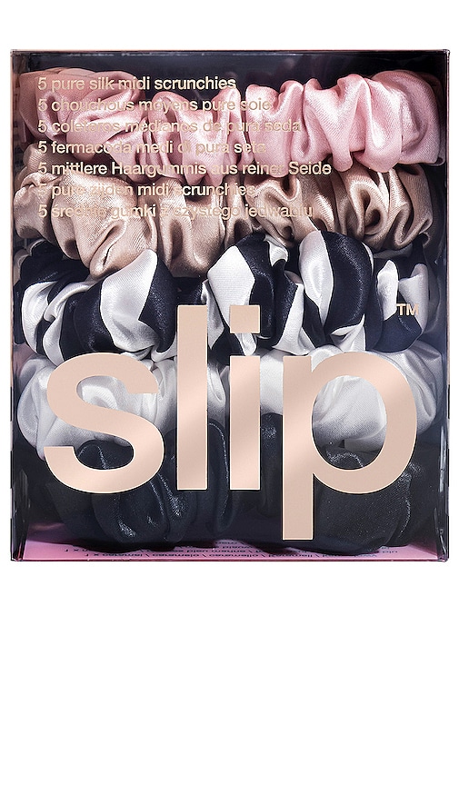 Shop Slip Midi Scrunchies 5 Pack In Multi
