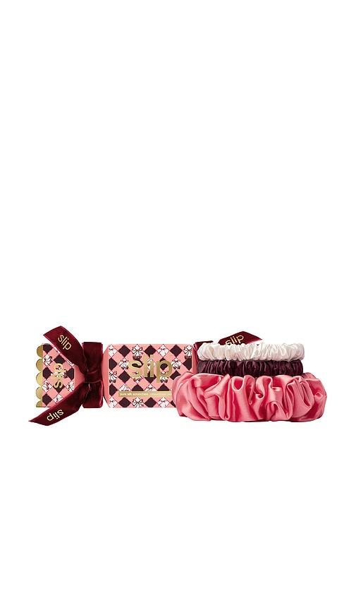 Slip Cracker Scrunchie Set In Pink