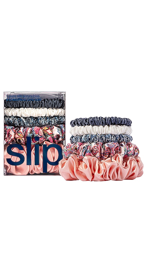 Slip Silk Large Scrunchie Set, Black/Pink/Caramel - 3 pack