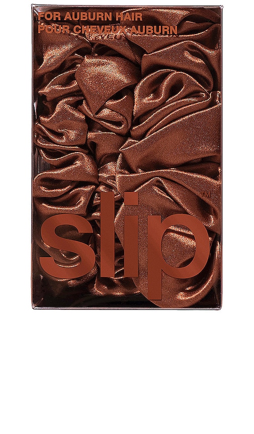  Slip Midi & Large Scrunchie Set Of 3 In Brown. 