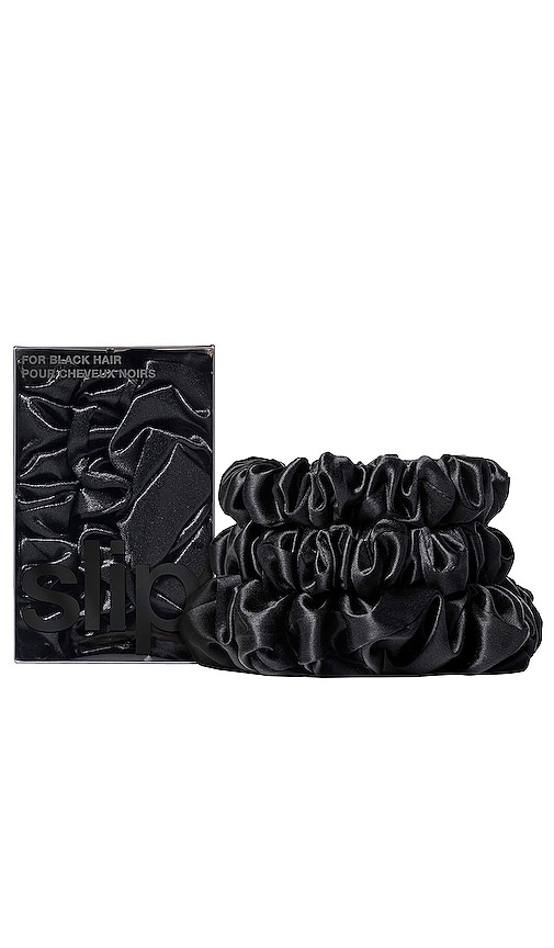 Midi & Large Scrunchie Set Of 3 in Black.