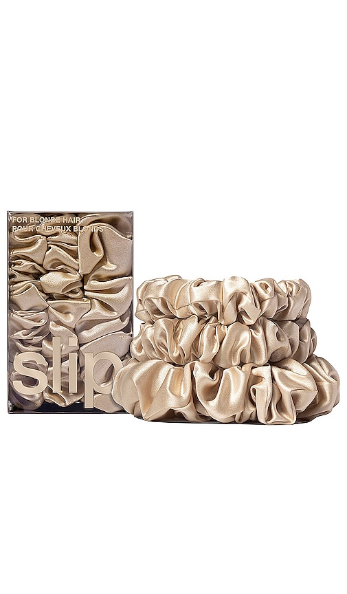 Midi & Large Scrunchie Set Of 3 in Blonde.