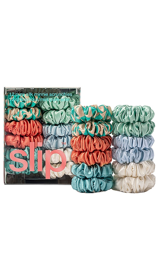 Shop Slip Minnie Scrunchies Set Of 12 In Coral,blue