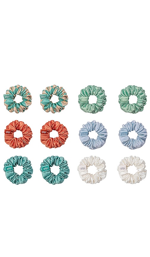 Shop Slip Minnie Scrunchies Set Of 12 In Coral,blue