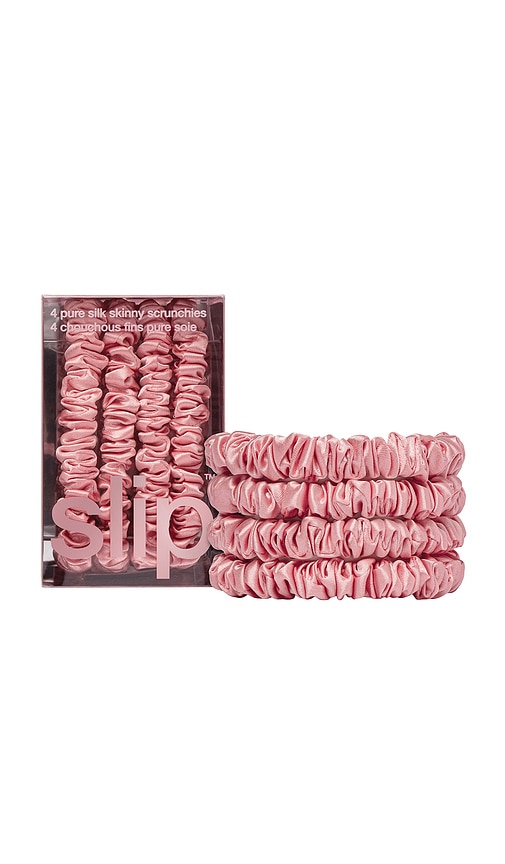 Skinny Scrunchies Set Of 4 in Rose.