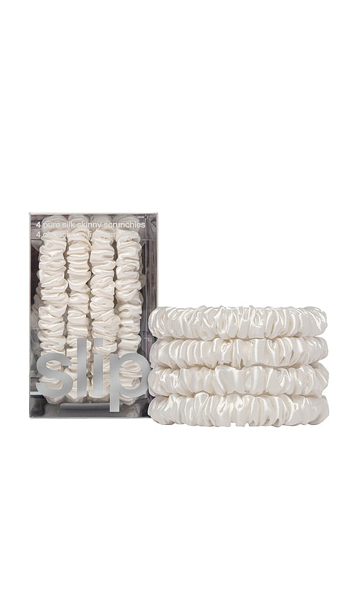 Skinny Scrunchies Set Of 4 in White.