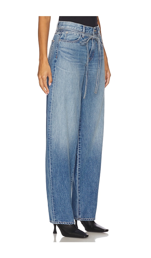 Slvrlake Hailey Belted Mid-rise Barrel-leg Jeans In Blue