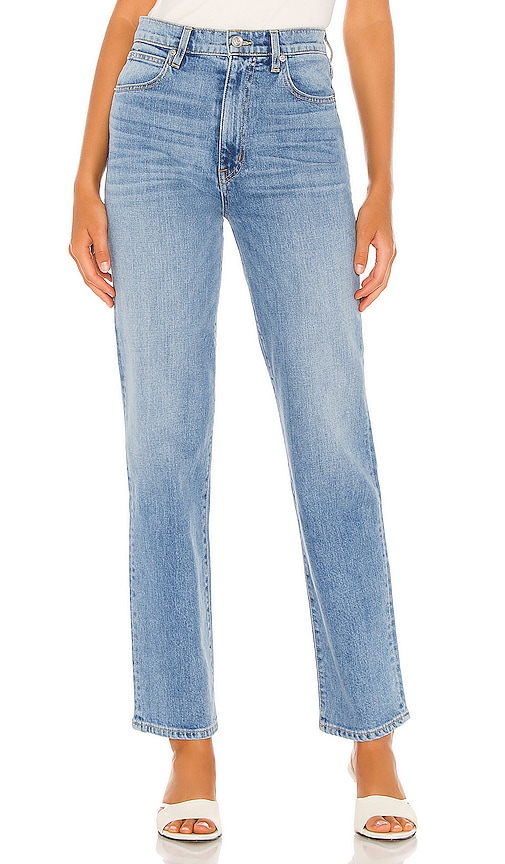 high rise straight leg jean