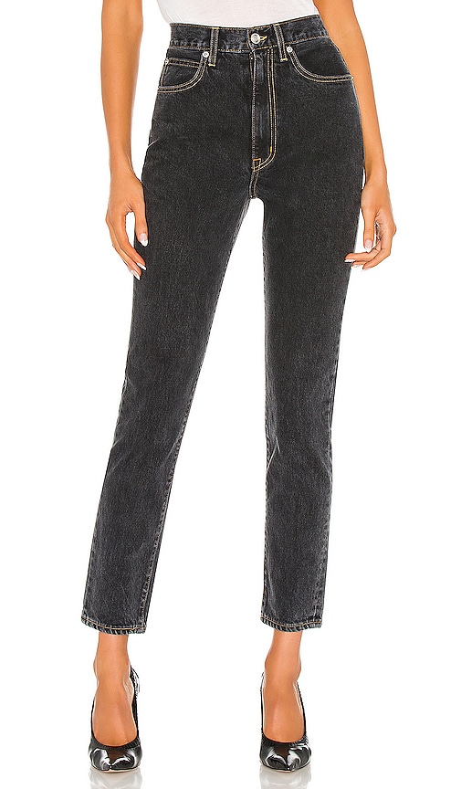 SLVRLAKE Beatnik High Rise Slim Jean in Black Smoke | REVOLVE