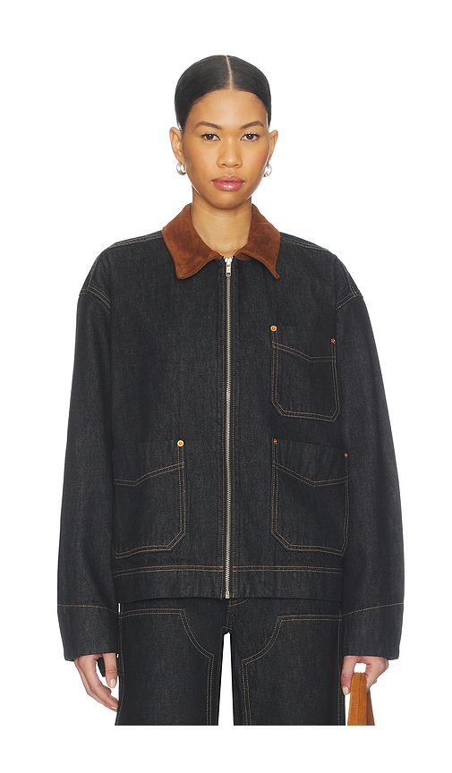 Slvrlake Casey Square Worker Jacket Empty Sky In Black