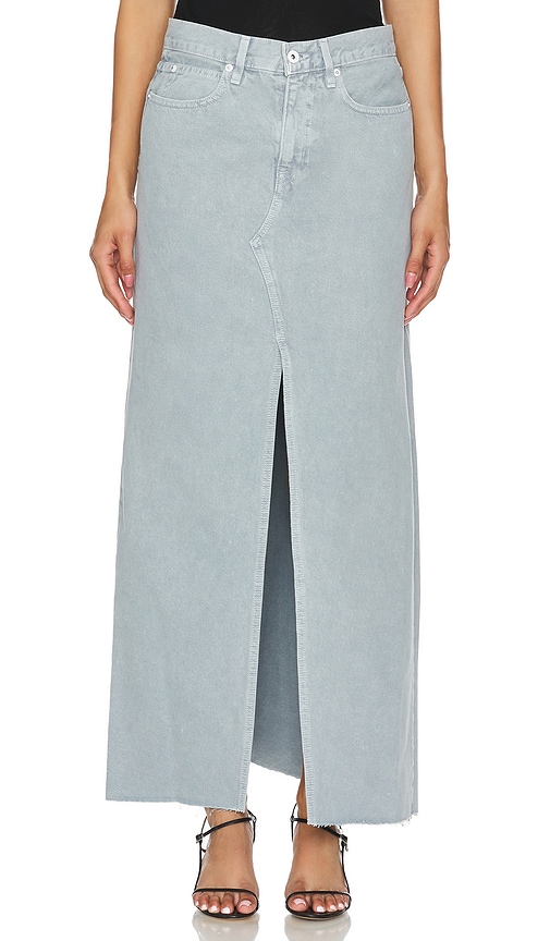 Shop Slvrlake Low Rise Maxi Skirt In Dove Gray