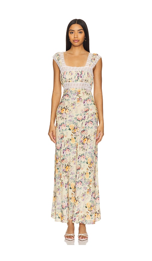 Shop Selkie The Veronica Slip Dress In Blonde Floral & Pink Lace