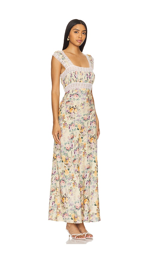 Shop Selkie The Veronica Slip Dress In Blonde Floral & Pink Lace