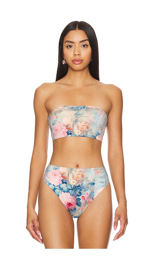 Shop Selkie The Bandeau Bikini Top In Chateau Paper