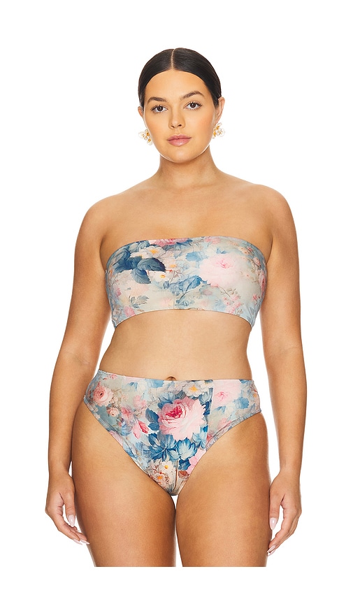 Shop Selkie The Bandeau Bikini Top In Chateau Paper