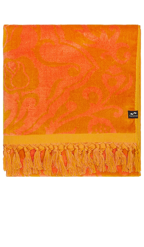 Shop Slowtide Rosie Premium Woven Towel In Orange