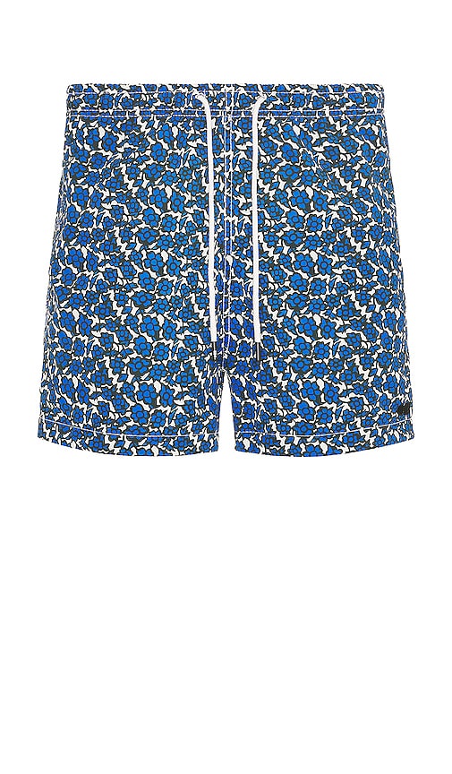 Solid & Striped The Classic Swim Shorts In Abstract Floral Lapis Blue & Black
