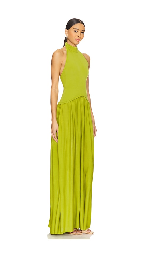 Solid & Striped The Halter Soglio Maxi Dress In Green