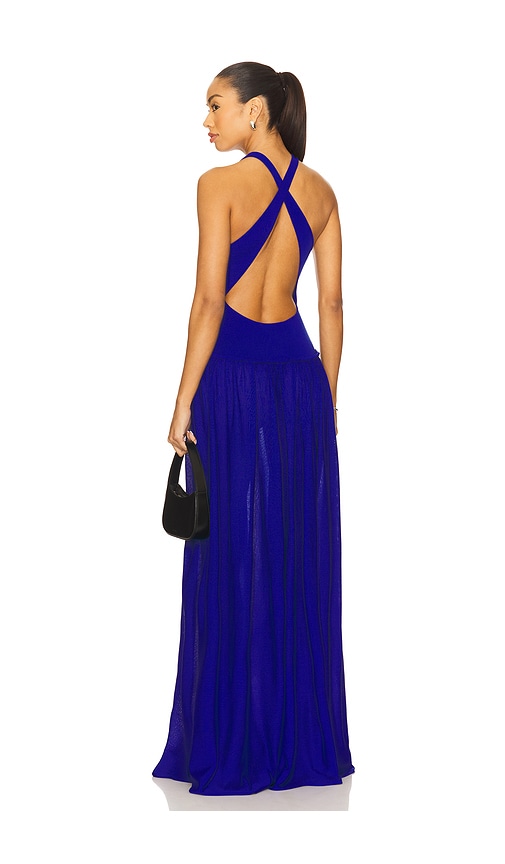 Solid & Striped The Maggie Crossback Maxi Dress In Blue