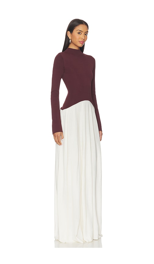 Solid & Striped The Soglio Long Sleeve Maxi Swetter Dress In Burgundy