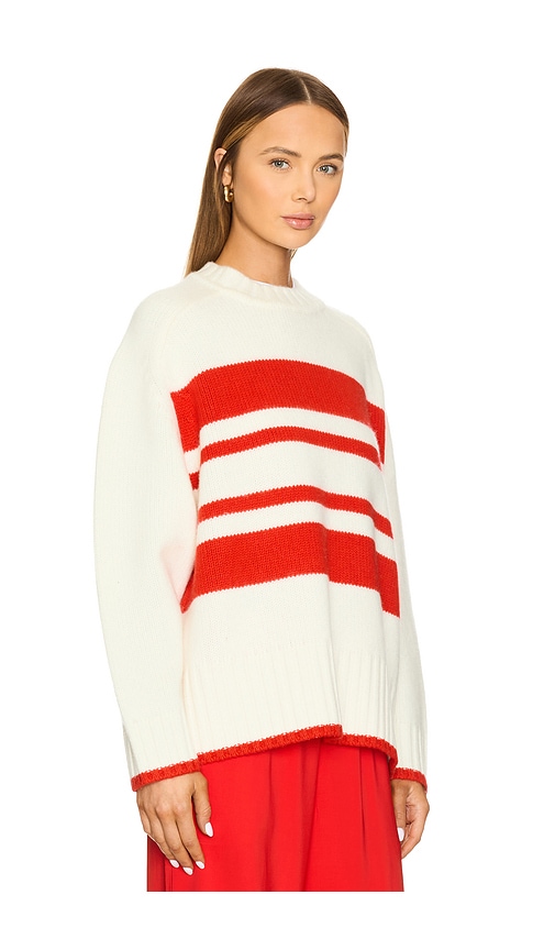 Solid & Striped Rhea Sweater In Brule & Apple Red