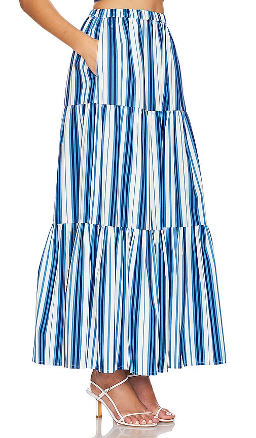 Shop Solid & Striped The Addison Skirt In Marina Blue Stripe