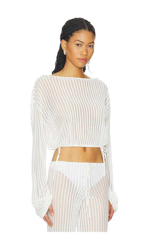  Solid & Striped Top Cubretodo De Manga Larga The Athena En Color Blanco Talla L  (también En M, S, Xl). 