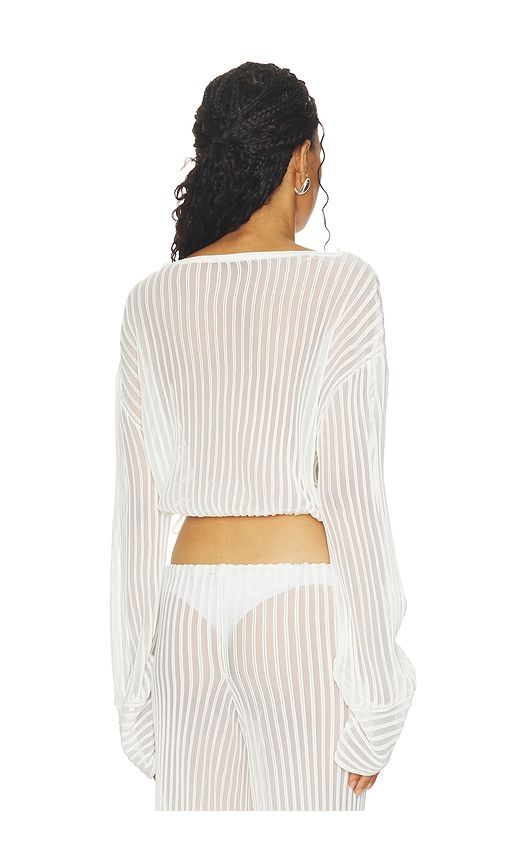  Solid & Striped Top Cubretodo De Manga Larga The Athena En Color Blanco Talla L  (también En M, S, Xl). 