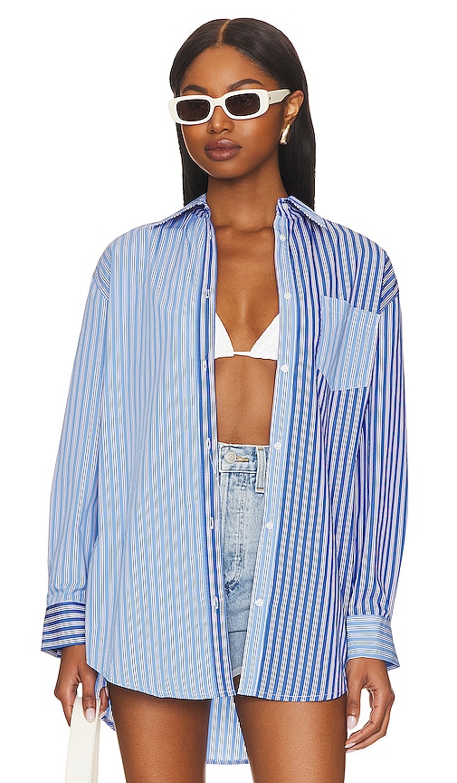 Solid & in Azure & | Striped Tunic French Blue Oxford REVOLVE
