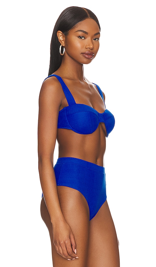 Shop Solid & Striped Lilo Bikini Top In Azure