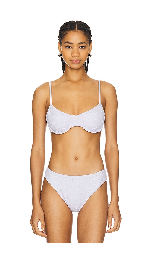 Solid & Striped The Daphne Bikini Top In Lilac