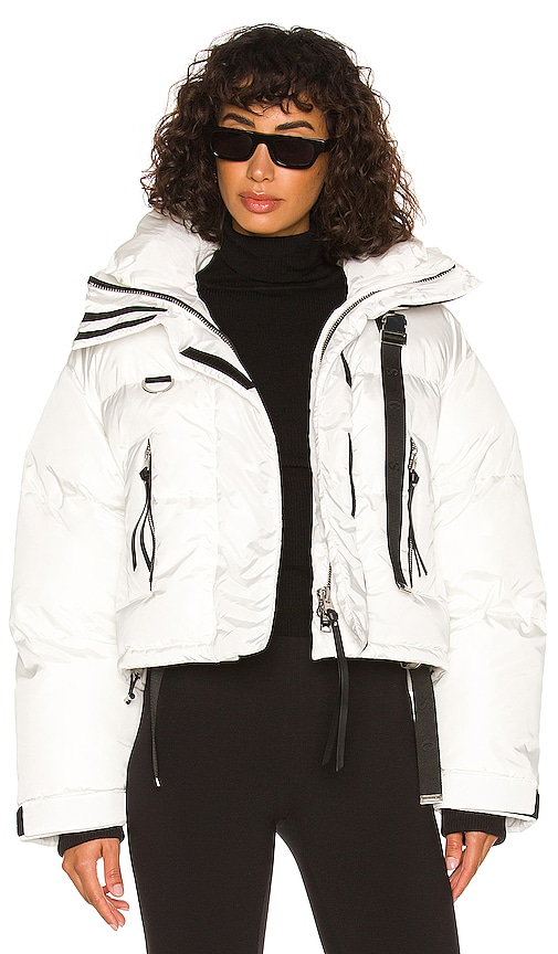 Shoreditch Ski Club Willow Short Puffer in White & Black | REVOLVE