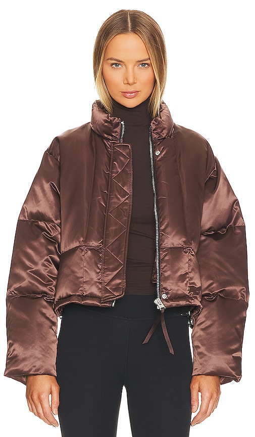 Shop Shoreditch Ski Club Roux Puffer Jacket In Bitter Chocolate Brown
