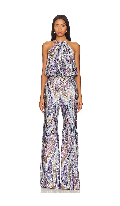 SILVIA TCHERASSI Lauretta Jumpsuit in Sequin Waves
