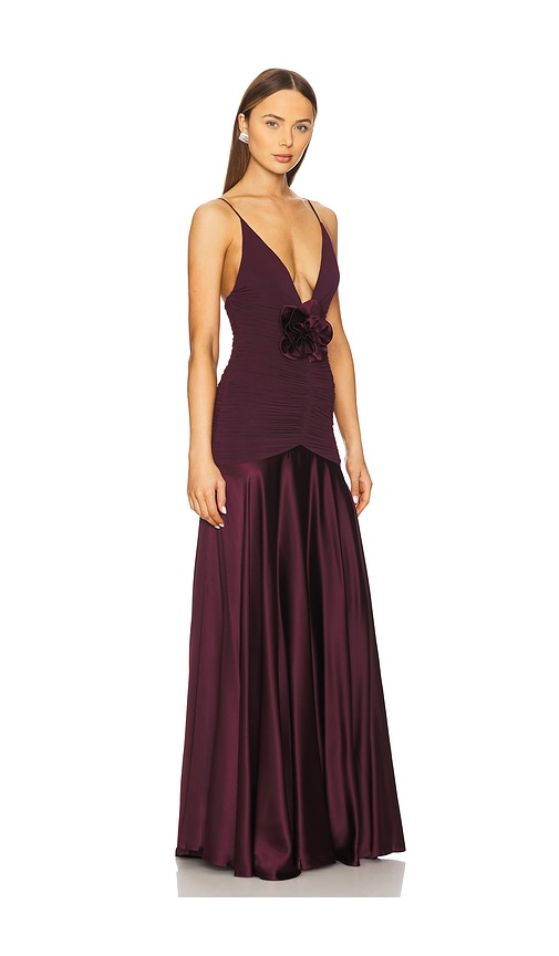 Silvia Tcherassi Gana Embellished Gown In Burgundy
