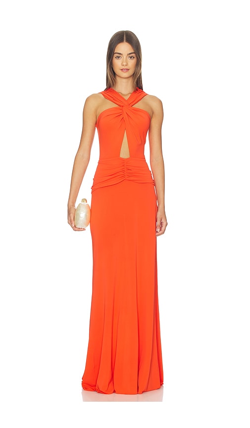 white christmas dresses Cut-out Maxi Dress - Orange main image 1