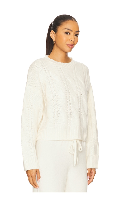 Sablyn Tristan Crewneck Cable Pullover In White