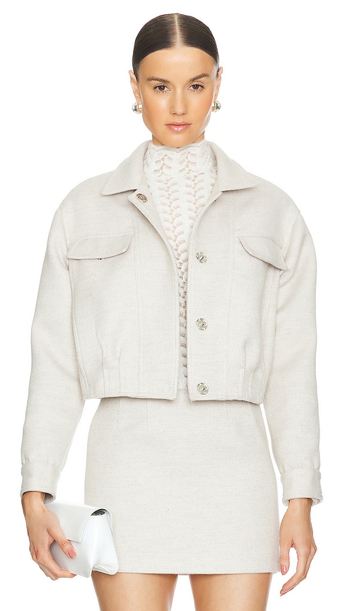 SABLYNHolis Cropped Pleated Jacket in Bone