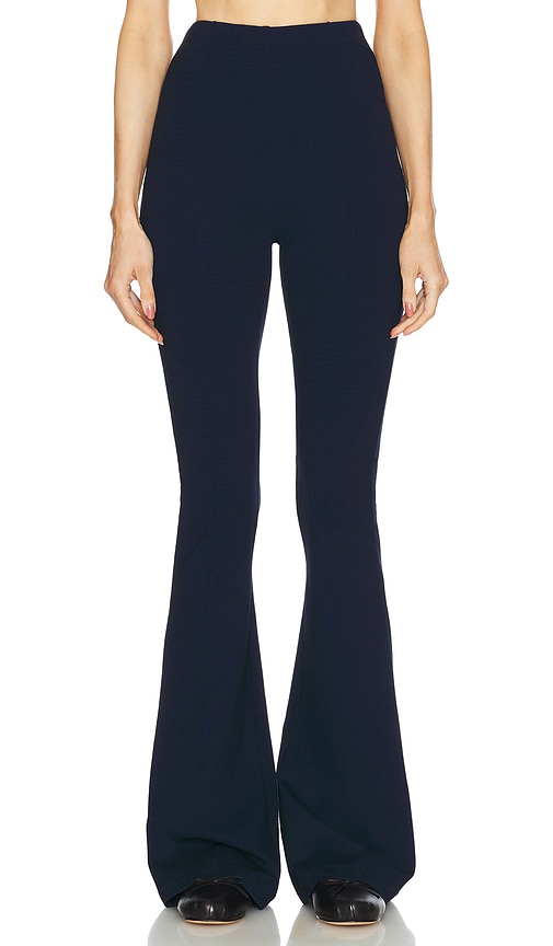 SABLYNBailey High Rise Pintuck Flare Pant in Midnight Navy