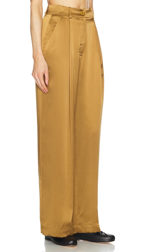 Shop Sablyn Emerson High Rise Pleated Pant In Mustard