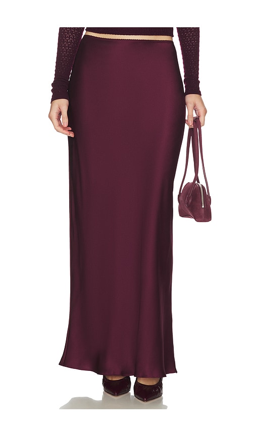 Sablyn Grace Bias Cut Maxi Pull On Skirt In Burgundy
