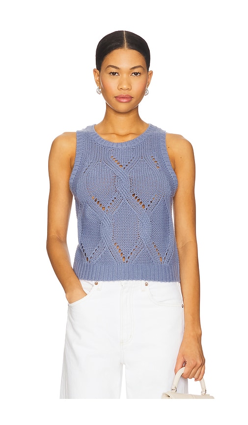 Kara Knit Tank Top in Blue. - size XS (also in L, M, S)